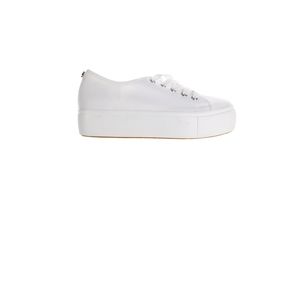 Steve Madden Womens Elore White Fashion Sneaker Size 7.5 Medium (B  M) (2572023)